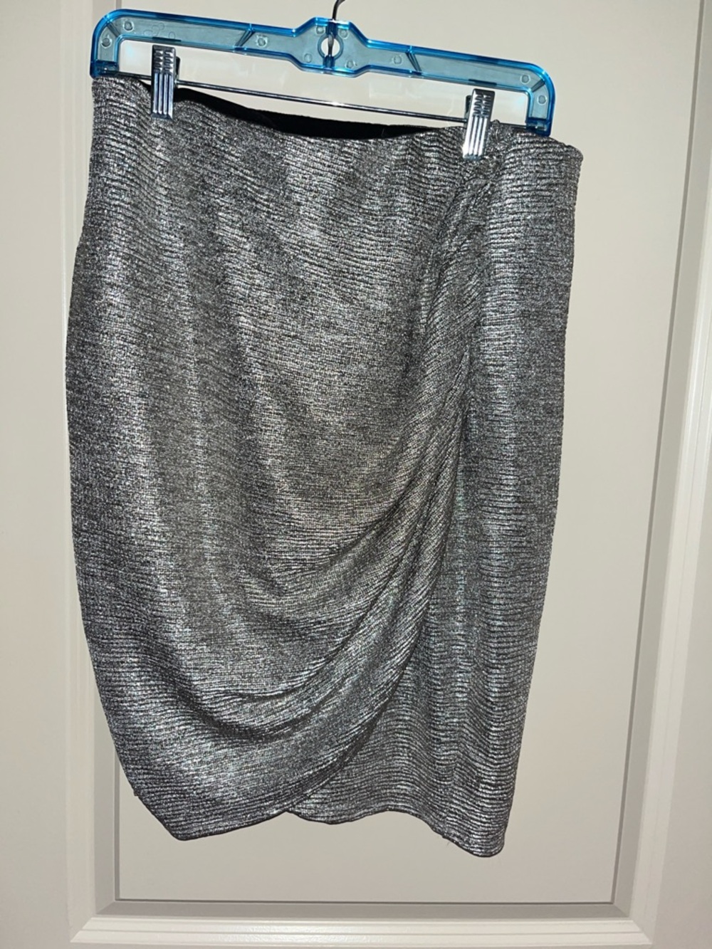 torrid Silver Draped Pencil Skirt 00 metallic nye edgy club